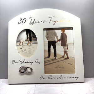 Amore Pearl 30th Anniversary Wedding Gift Cream Photo Frame Before and After